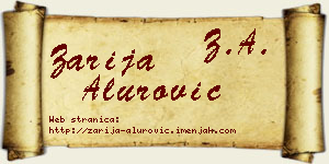 Zarija Alurović vizit kartica
